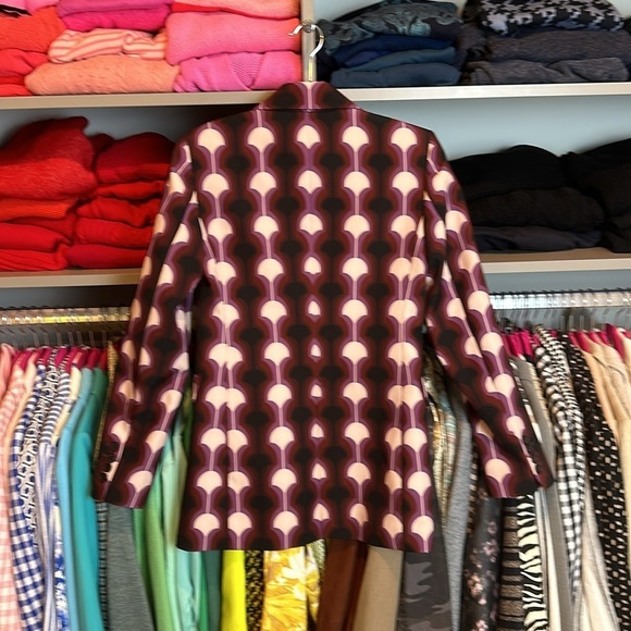 Zara purple/maroon/pink print one button blazer size XS NWT - Picture 3 of 3